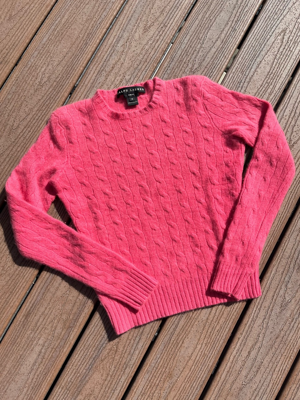 Vintage Y2K EUC Ralph Lauren Black Label Cable Cashmere